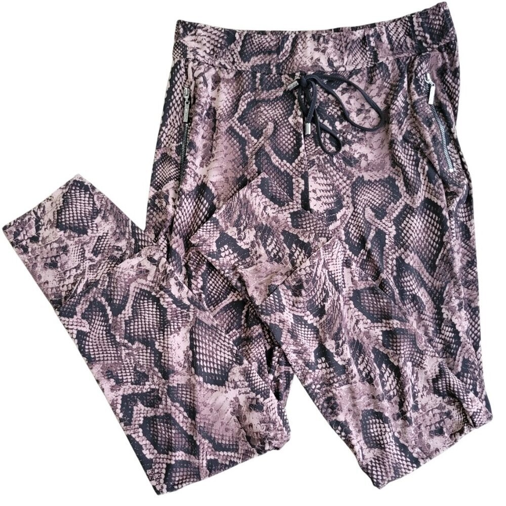 Joseph Ribkoff Snake Print Pull-On Pants Size 10 Made in Canada Elastic Waist